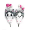 New Cheese Cat Creative headphones, retractable cartoon earbud mobile phone headphones, 3.5mm flower cat earbuds details Picture
